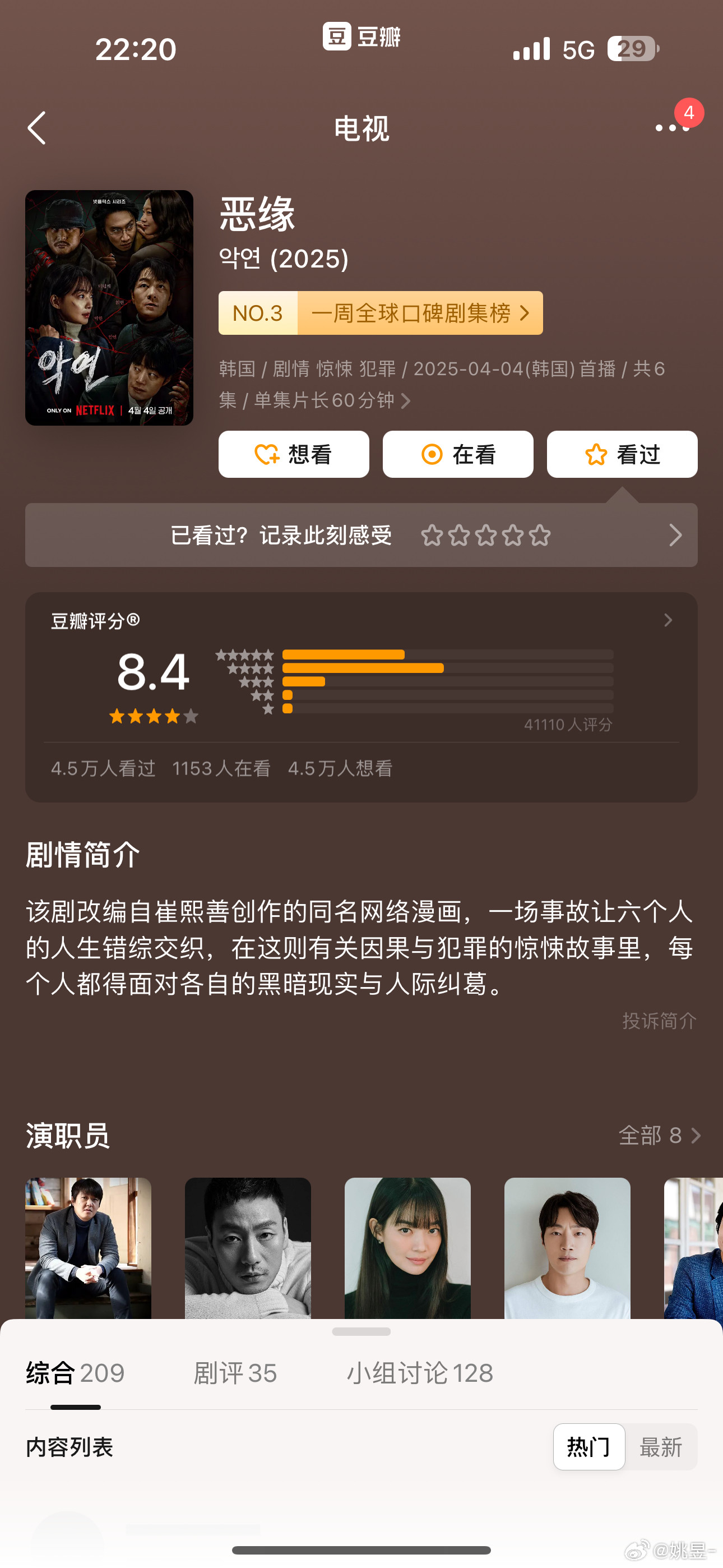 真的好看，而且就6集，全员恶人，贼爽​​​