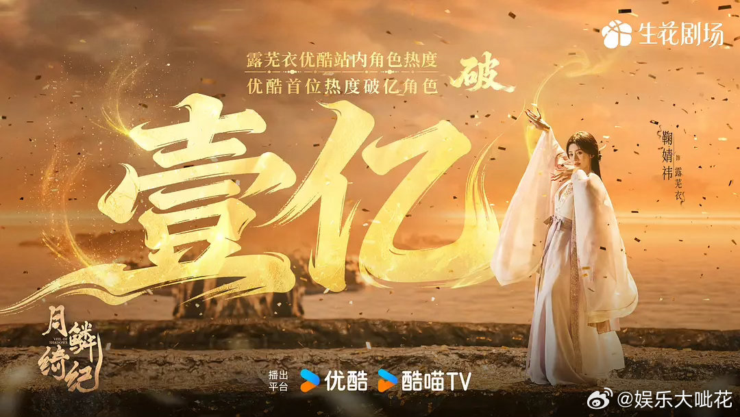 鞠婧祎新剧播出的热度好高啊改版后角色热度历史第一，首个破亿角色––––露芜衣，鞠