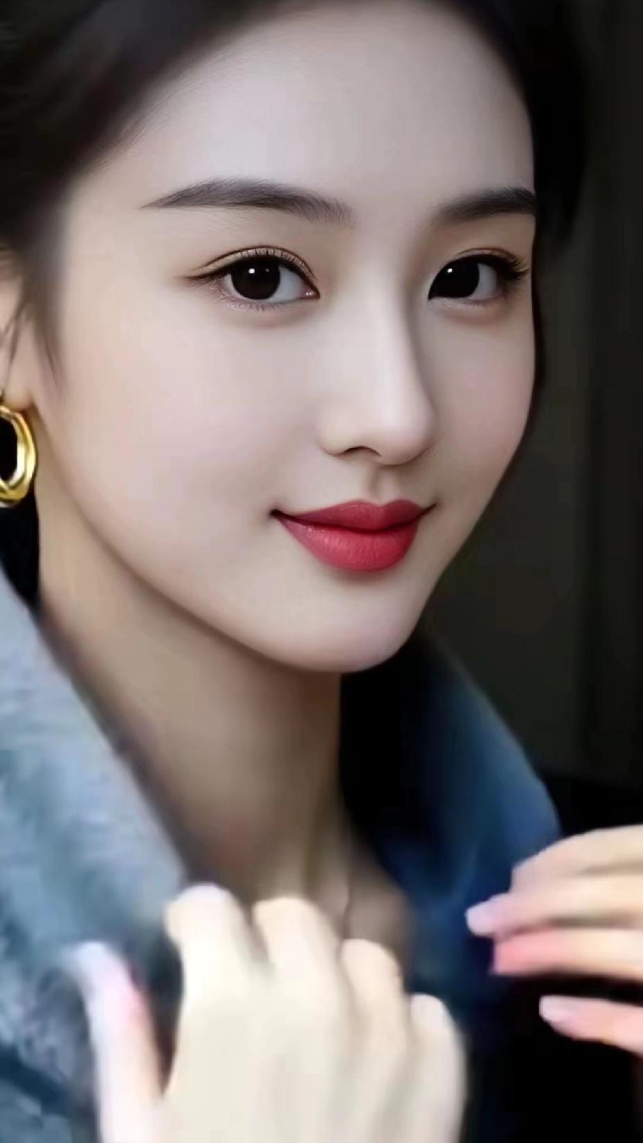 玉颜如花，红唇似火。