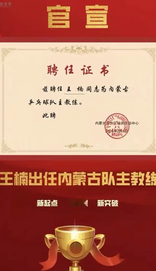 王楠出任内蒙古乒乓球队主教练，四个人最羡慕一、超级全满贯得主——邓亚萍二、大满贯