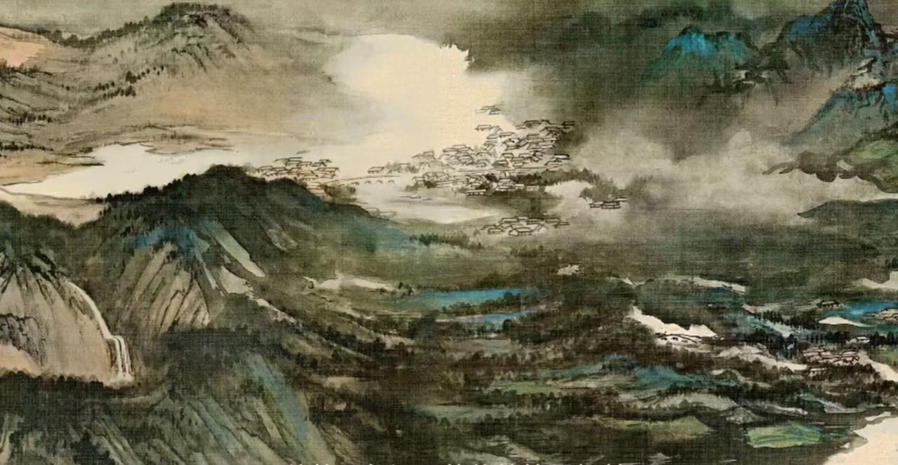 《长江万里图》在张大千恢弘的艺业中占据着巅峰地位。这幅长达20米的绢本巨制，不仅