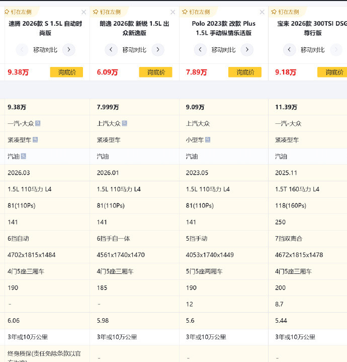 全新速腾S7.98万起上市一看速腾S真便宜，大众整明白了~再一看给我干蒙