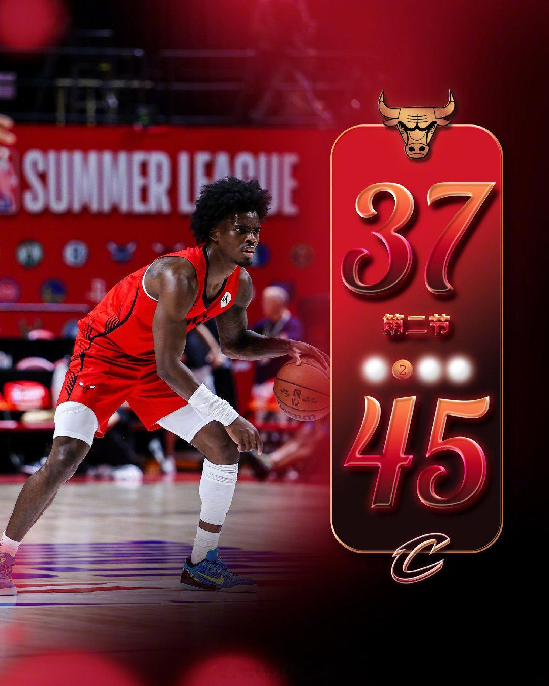 🔴🔴⚪⚪半场比赛结束我牛37-45骑士公牛vs骑士SeeRed芝加哥公