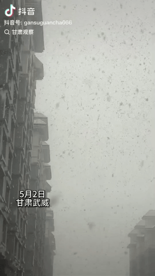 解释不清了。5月2日下午，甘肃武威突降鹅毛大雪，大雪纷纷扬扬从天而降还伴着大雾，