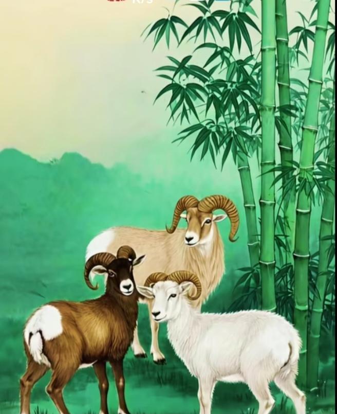 〔看图猜成语〕图中画面三只羊；还有竹林在旁边；三只羊儿寓意深；猜个成语在