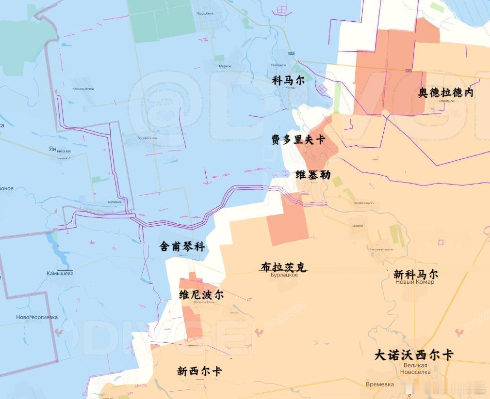 大诺沃西尔卡这边，俄军最终解放了费多里夫卡来源：DIVGEN🚩Карта