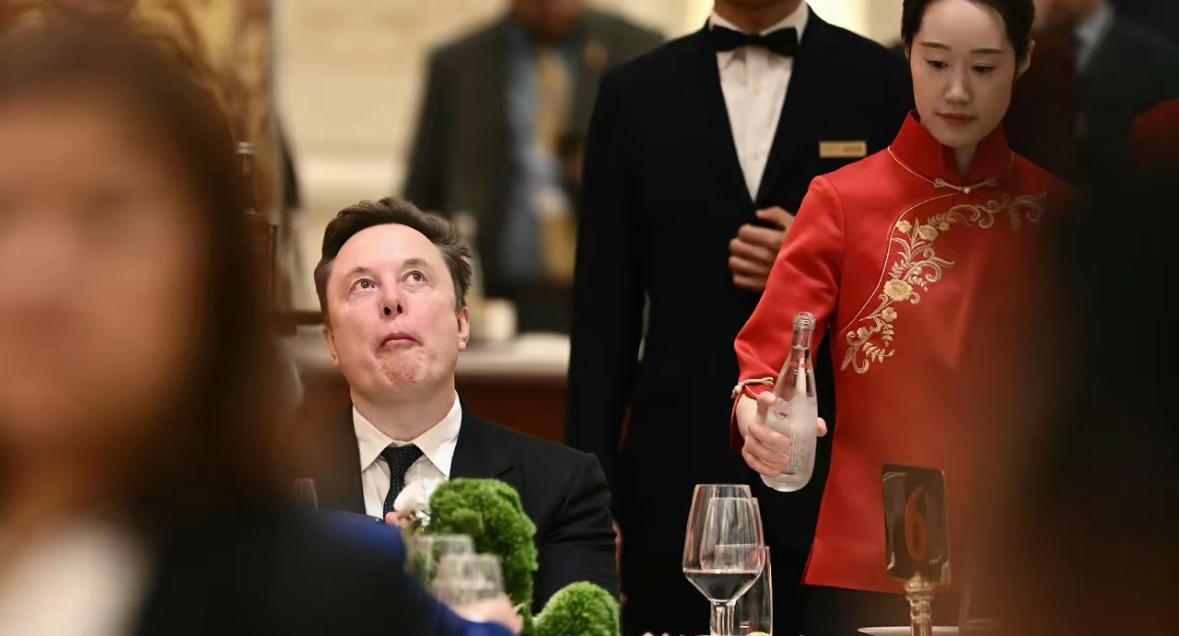 马斯克算是开眼了且先不说餐桌和大厅的布置美轮美奂让他目不暇接，就连他旁边的服