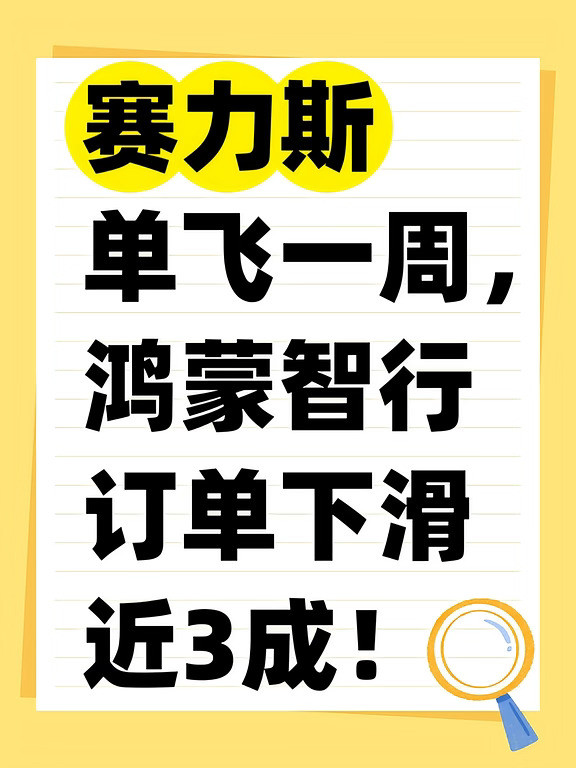 赛力斯单飞一周，鸿蒙智行订单下滑近3成！