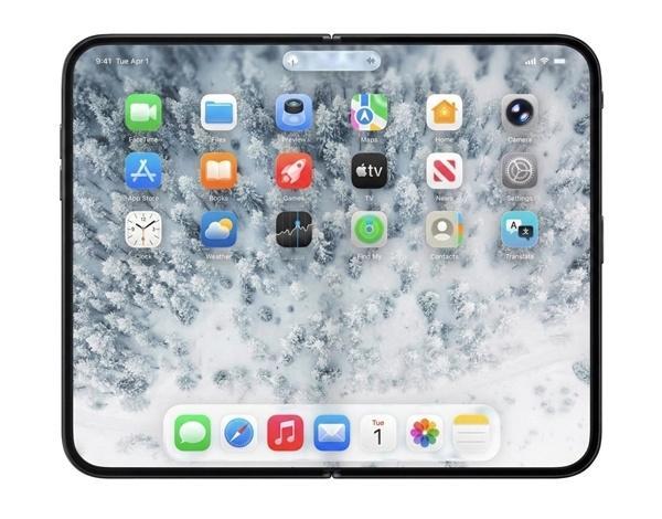 苹果史上首款折叠屏手机苹果首款折叠屏来了，但没太多惊喜。供应链消息实锤，苹果折叠