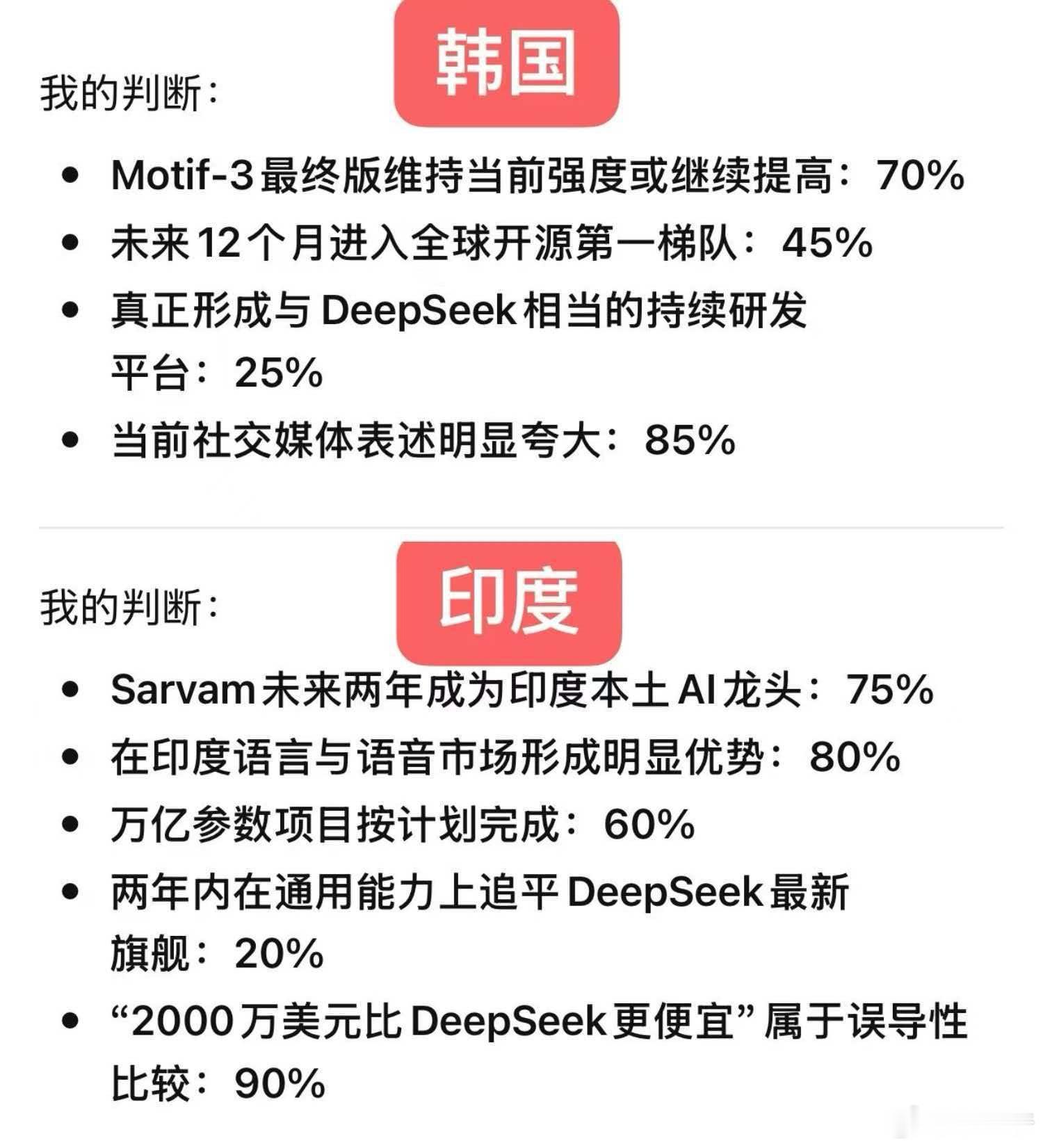 韩国和印度几乎同时宣布：他们做出了DeepSeek级别的AI大模型。我来总结一句