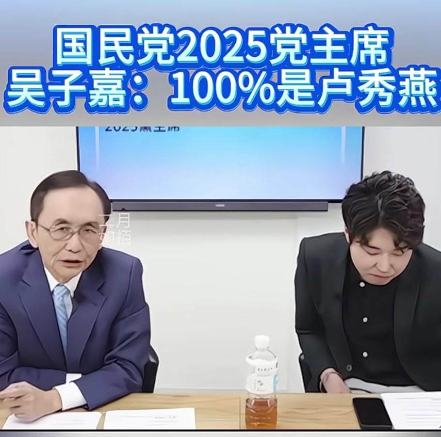 吴子嘉说，2025党主席100%是卢秀燕。他说，卢秀燕是国民党翻身的唯一希望。