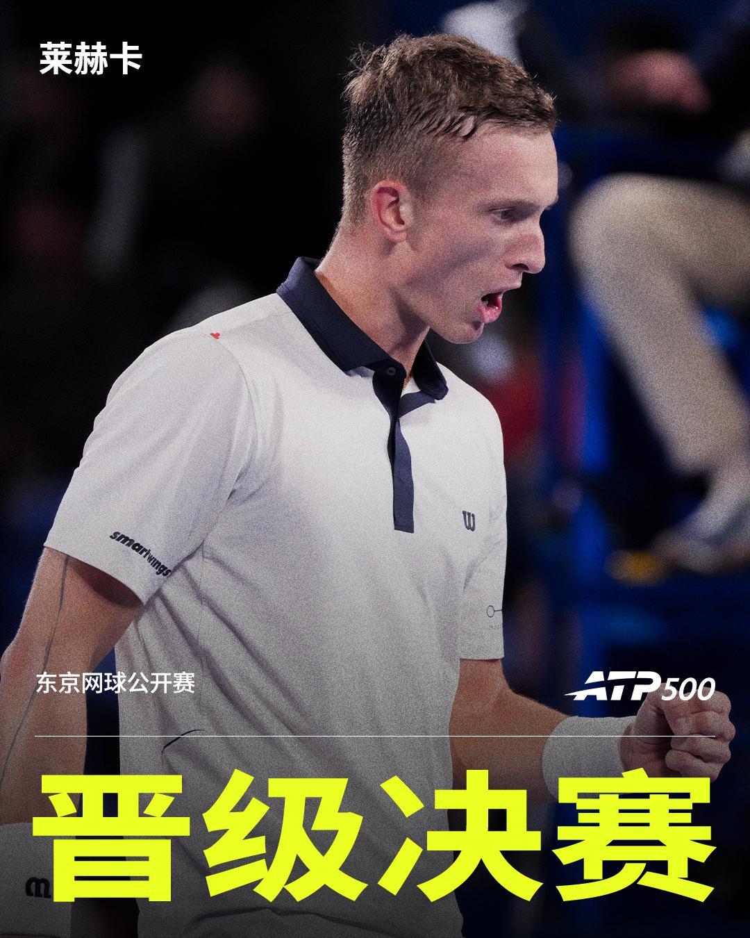 莱赫卡闯入决赛👏ATP500东京站半决赛，莱赫卡6-46-2击败8号种子瓦
