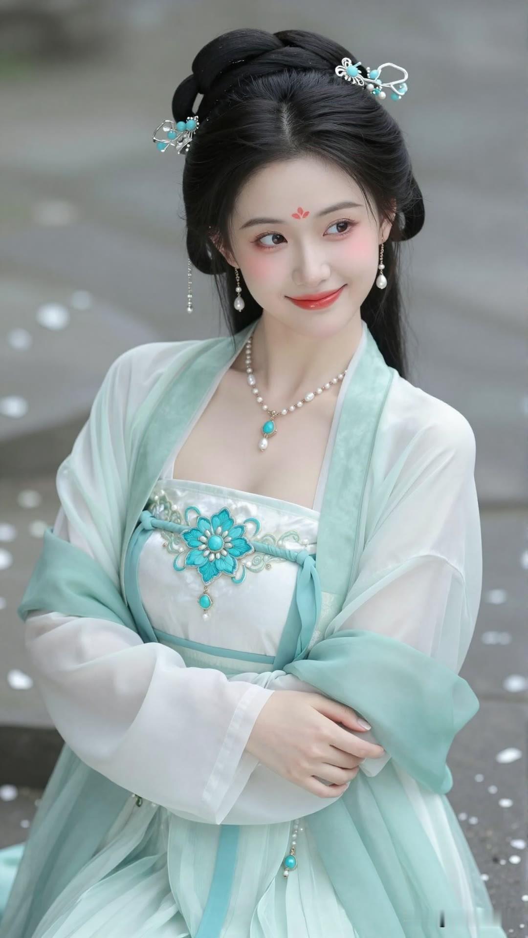 绿意染衣袂，清风入我怀。美女人像群高清美女高雅气质美女古风