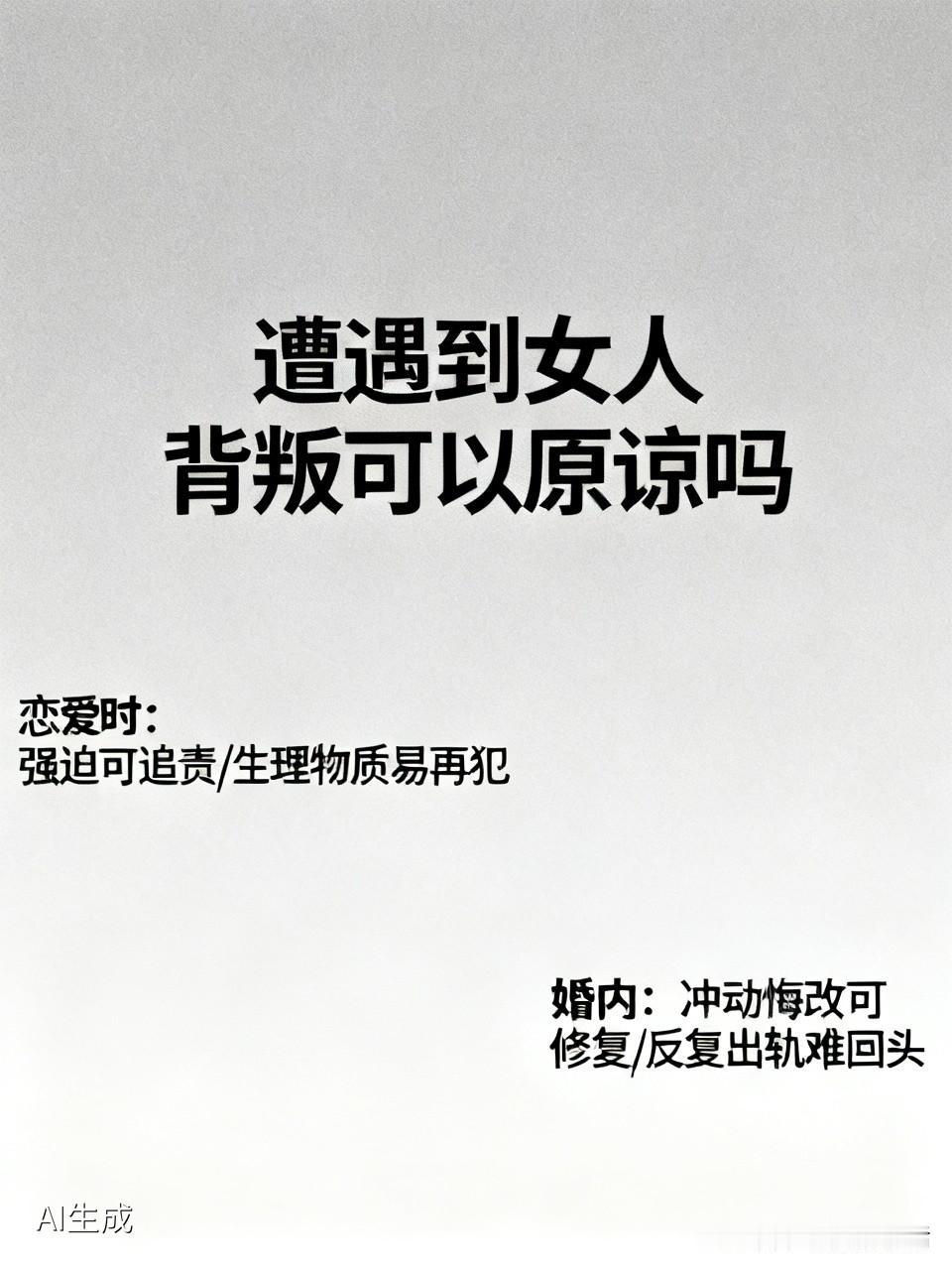 遇到女人背叛能不能原谅，不能一竿子打死。恋爱时女友背叛，原不原谅得好好想想。要