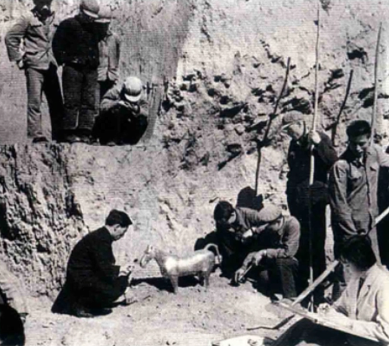 1981年，陕西一位农民正在田里翻地，突然，他发现土里有东西发金光，扒开一看，竟