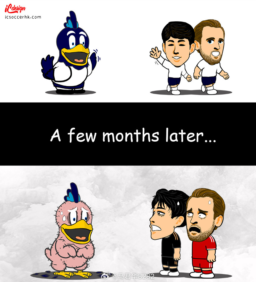 icsoccerhk发的漫画。孙兴慜凯恩热刺