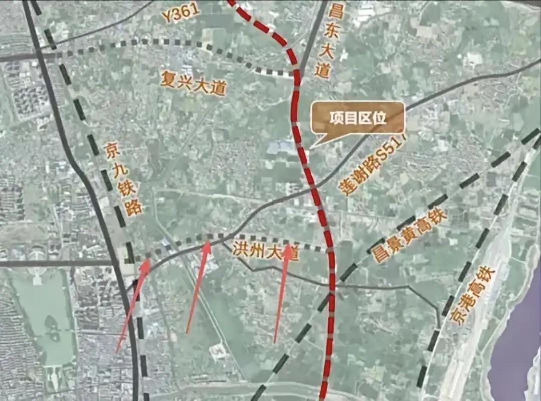 洪州大道（洪州大桥东延至昌东大道）项目简析区分概念：洪州大桥过江主线东端止