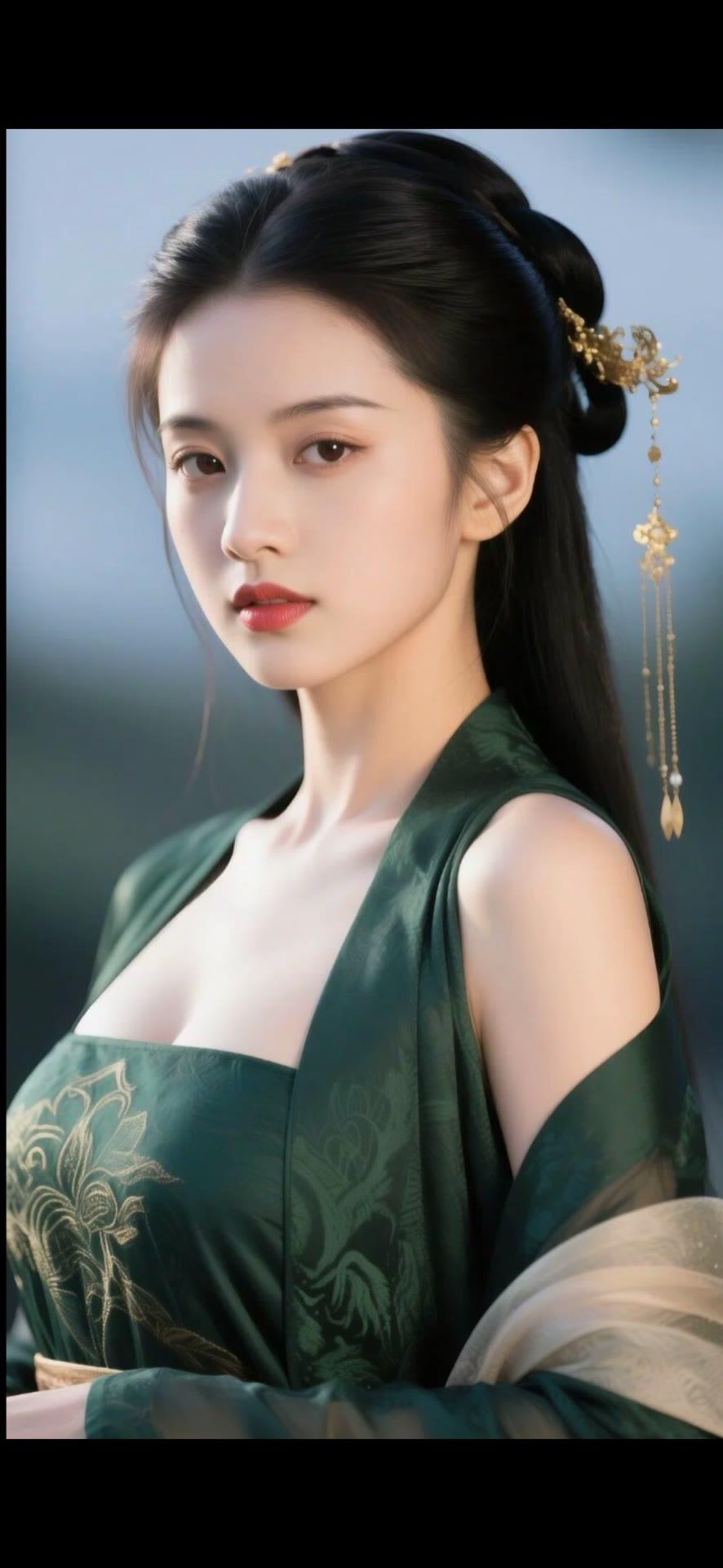 古风美人，典雅端庄，金钗点缀，韵味十足。