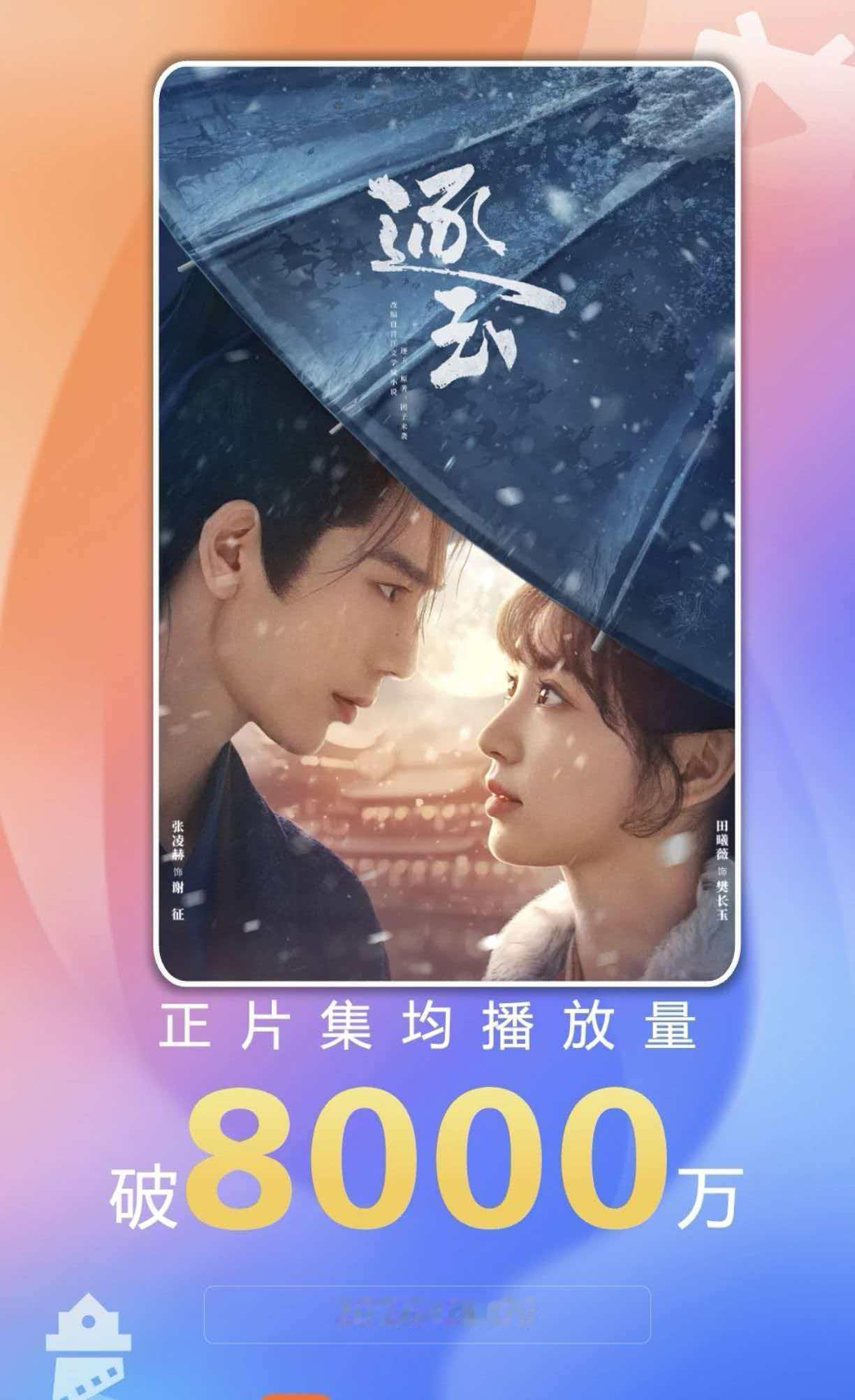 逐玉集均8000万恭喜张凌赫—番剧逐玉集8000万啦！最近考古了很多，昨天还看了