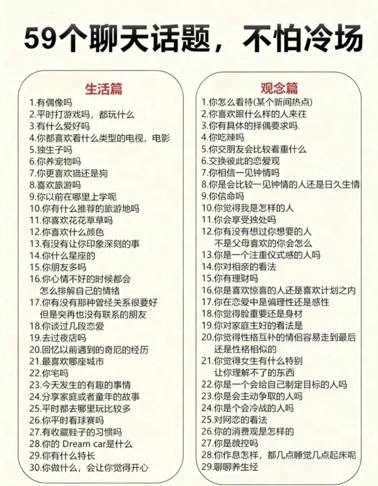你知道聊天的话题吗