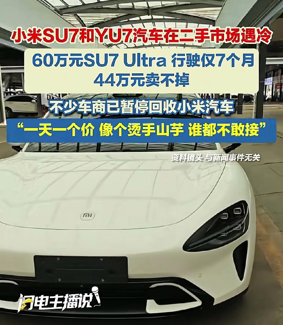 小米SU7Ultra新车60万,开了7个月44万都卖不掉,其实不只是小米一家的