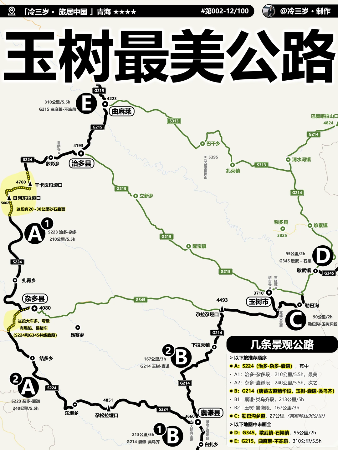 青海最美景观公路：S224/G214/G345/G215