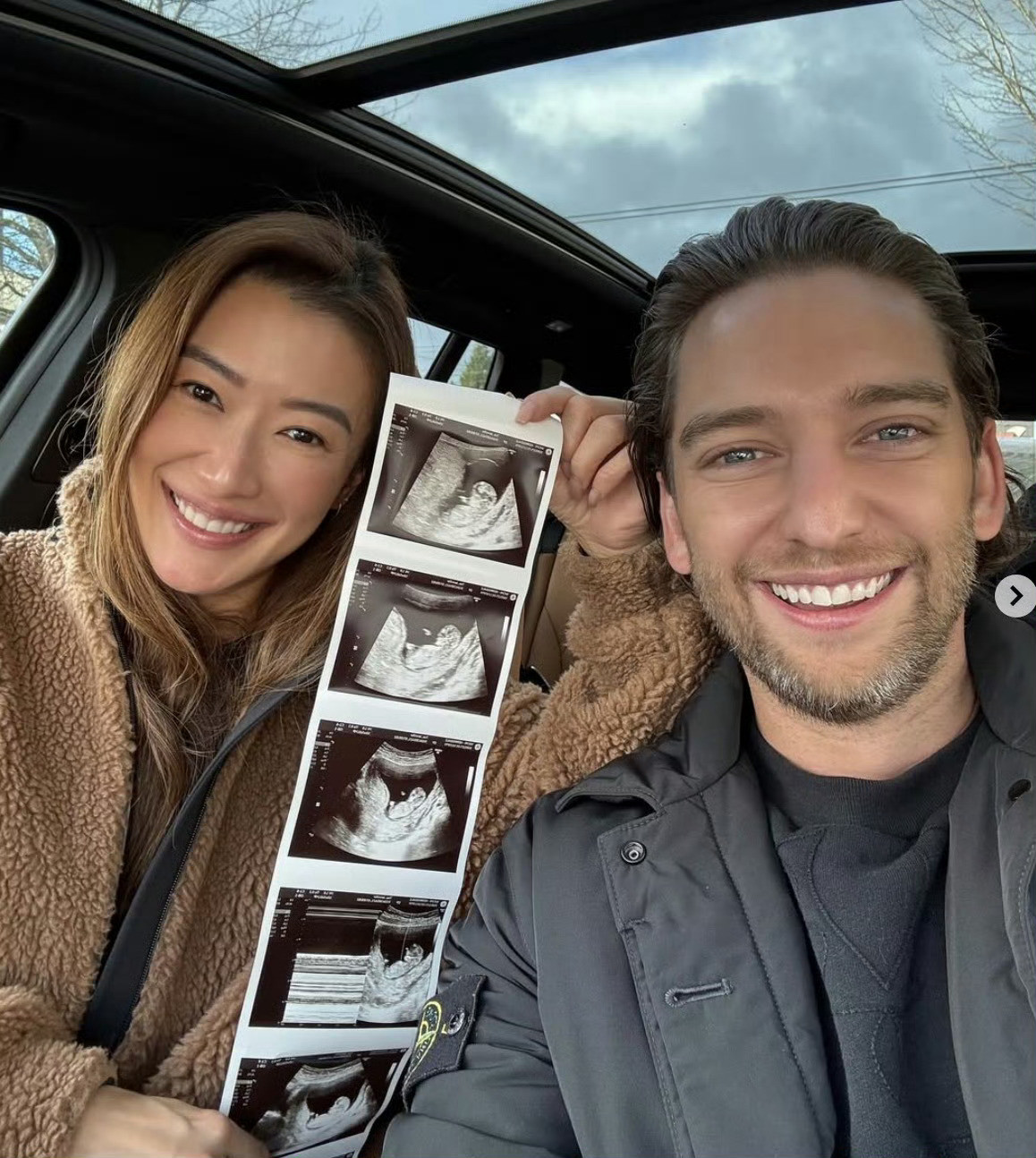 谢霆锋妹妹谢婷婷晒二胎喜讯，谢婷婷五官太漂亮了吧！！兄妹两个人好像，一家的颜值都