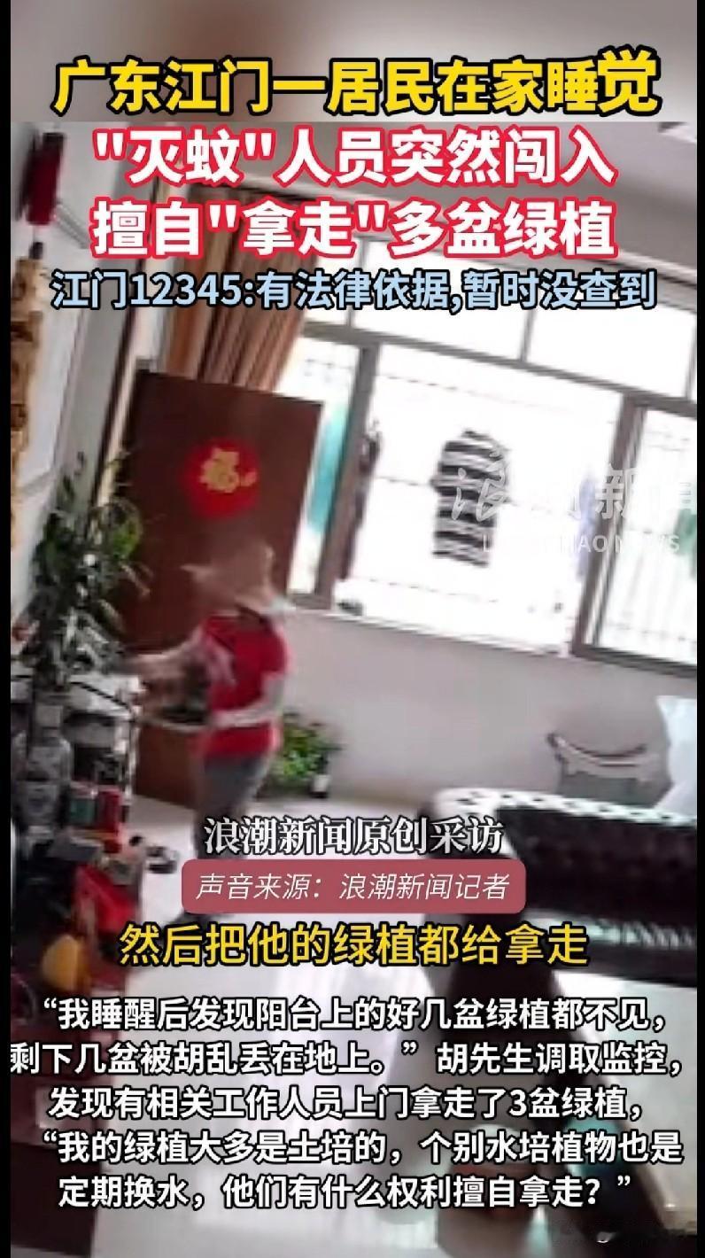 “家人们快看这离谱事！广东江门一居民在家睡觉，‘灭蚊’人员突然闯进来，把人家好几