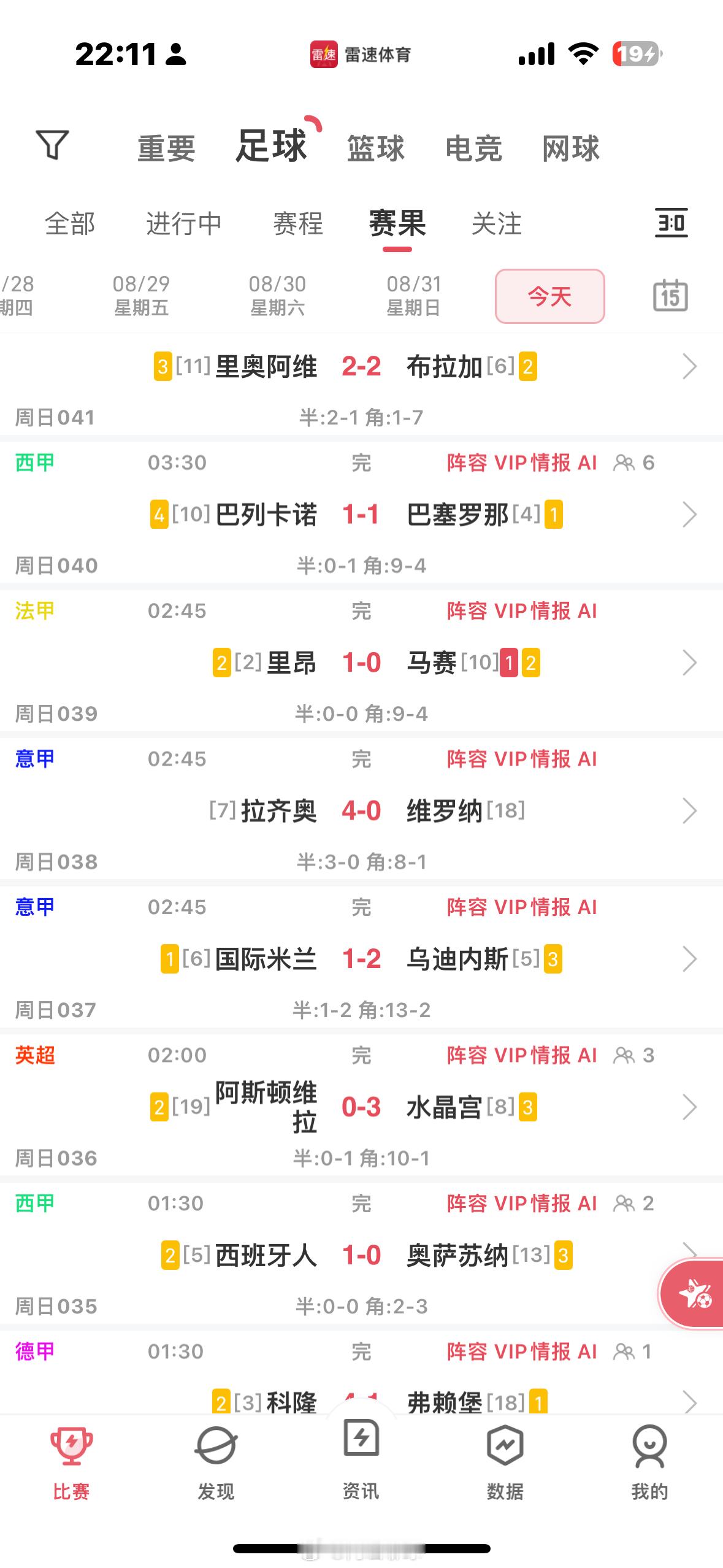 昨天晚上冷门多，今天主任让大家休息足球西甲​​​