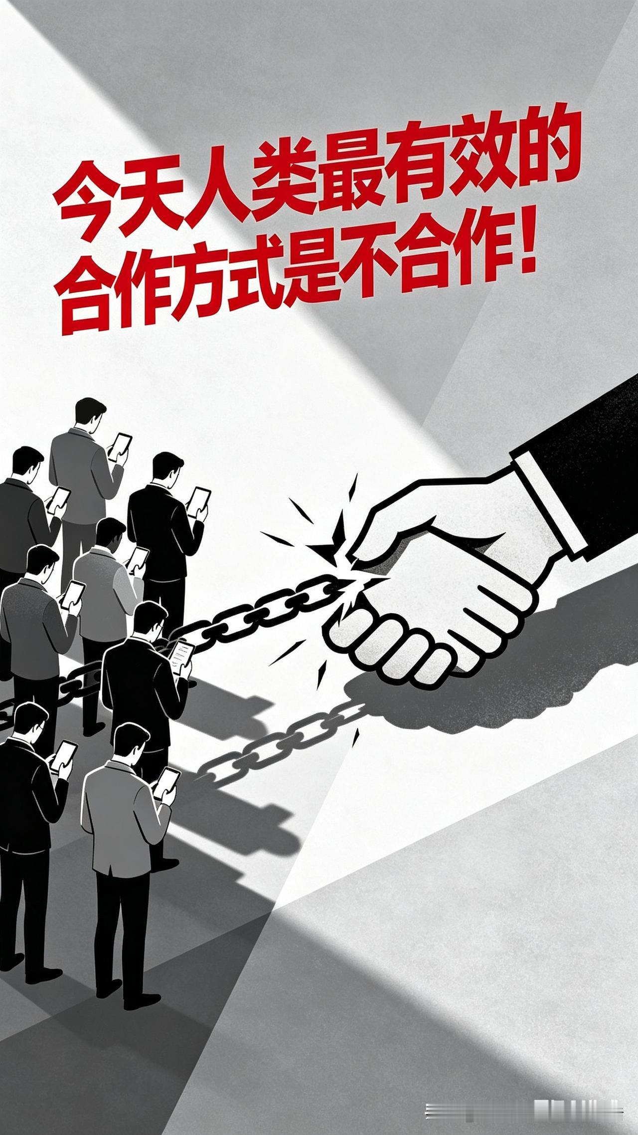 今天人类最有效的合作方式是不合作！1、今天人类之间的合作就是不合作，因为人与