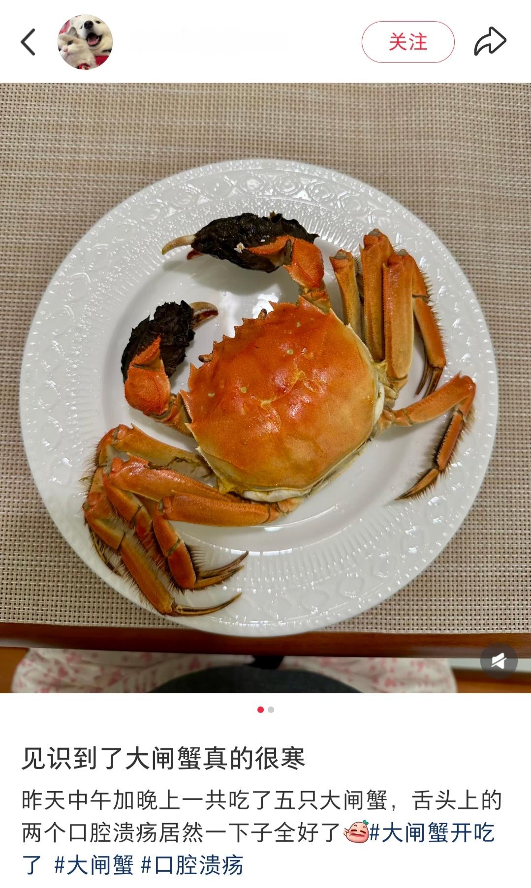 见识到了大闸蟹真的很寒​​​