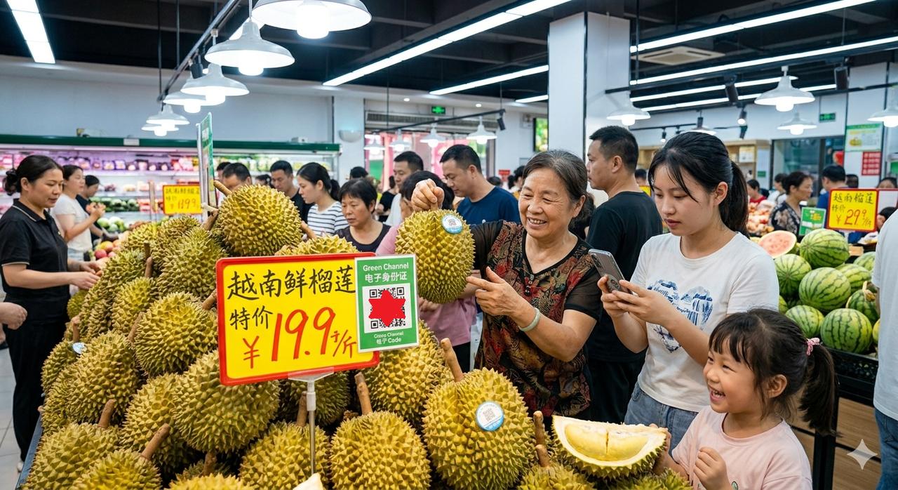 越南首批带有“电子身份证”的新鲜榴莲即将到达中国。4月10日，据越南媒体报道