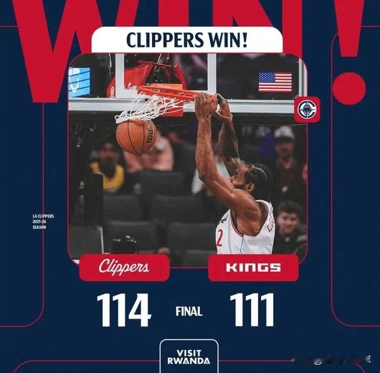 快船官方真是特别懂人情世故！在今天快船客场以114：111险胜国王的比赛中，伦纳