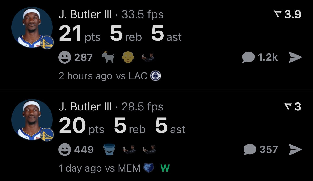 吉米巴特勒是勇士队史上首位连续两场比赛达成以下成就的球员:得分超过20分篮板超过