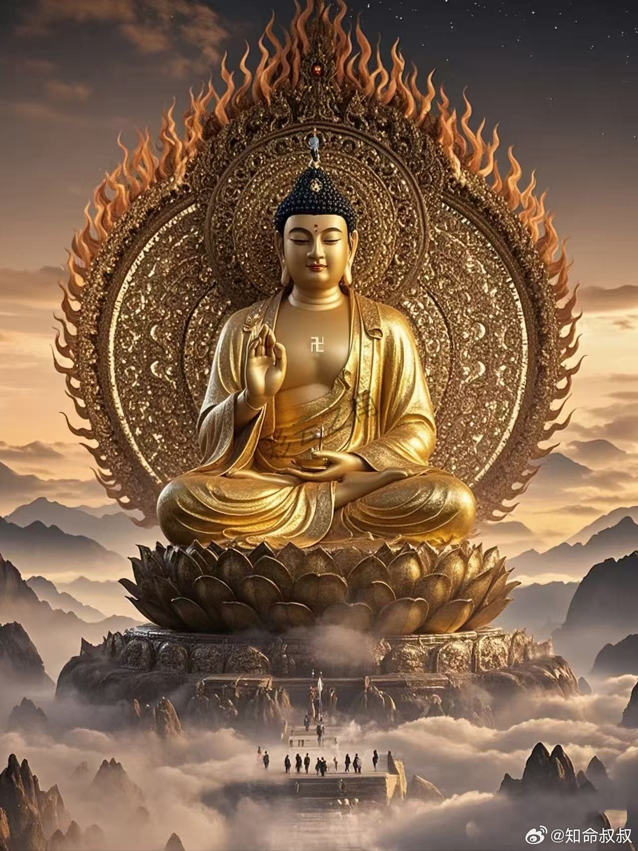 见佛祈福🙏，梵音润佛光，流年皆兴旺。扫尽低迷晦气与惆怅，守住福气充盈与绵长，霉