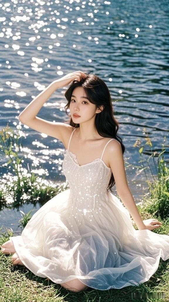 阳光洒落，仙气飘飘的湖畔仙女