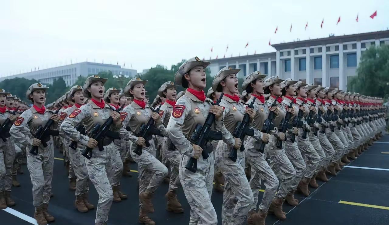 这次盛大阅兵仪式，女兵方阵真的是英姿飒爽，真可谓巾帼不让须眉，有这样的人民卫士，