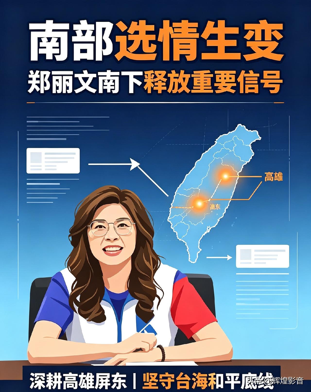 🌏📌关键转向！郑丽文全力深耕台湾南部票仓，坚守台海和平底线距离2026