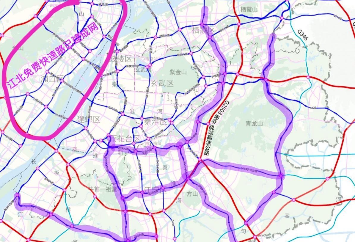 南京江宁区免费快速路网2021-2035年最新规划草图出来了。总体来看,规划布局