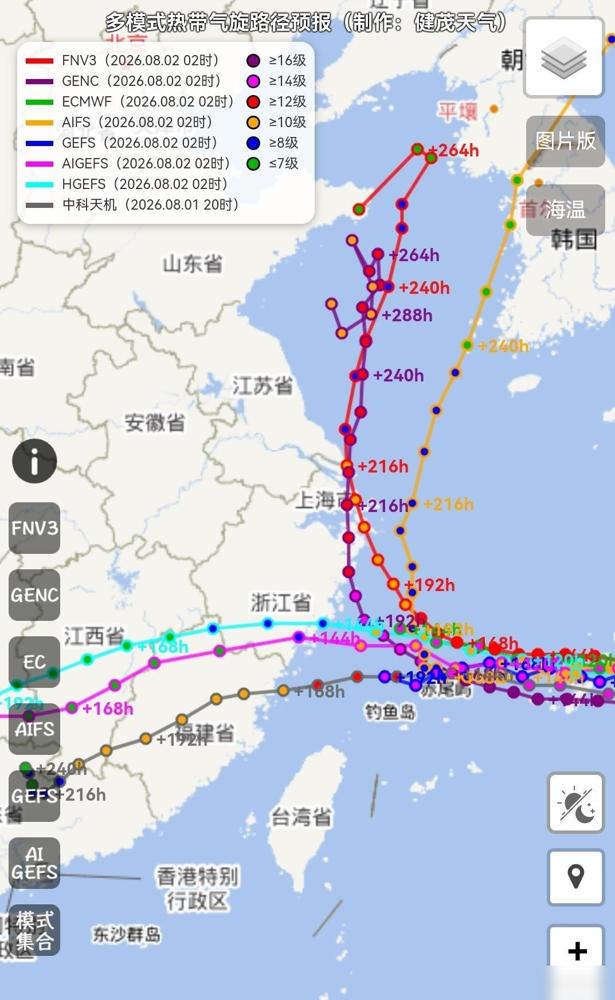 台风“白海豚”的路径，现在让所有气象机构都吵翻了。我真的劝浙闽沪还有沿海的朋