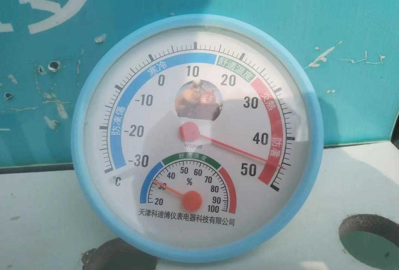 天气预报温度一直没超过40度，看来这个温湿度计不准。这个黑色垃圾桶质量不过关，
