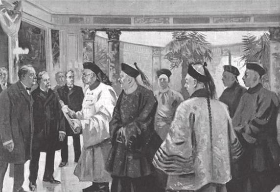 1896年，李鸿章访问美国，受到隆重接待，50万美国人争睹李中堂的风采，以致万人