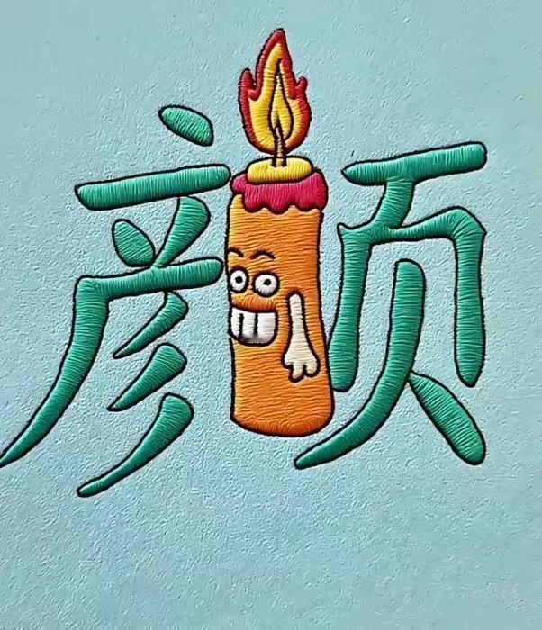 真有趣，一个颜字，中间插根带笑的蜡烛就组成了成语笑逐颜开真是妙哉中华文字千