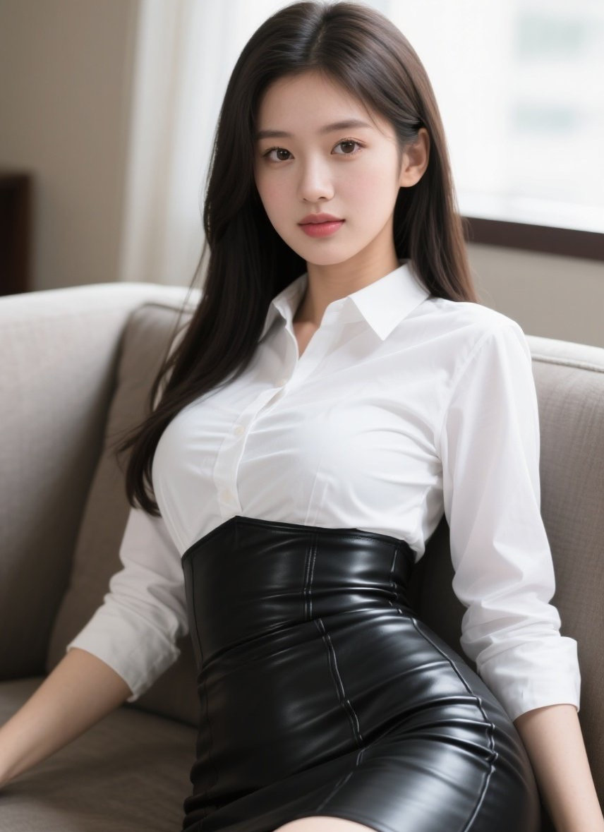 娇柔佳人慵懒一卧裙身紧裹性感腰线