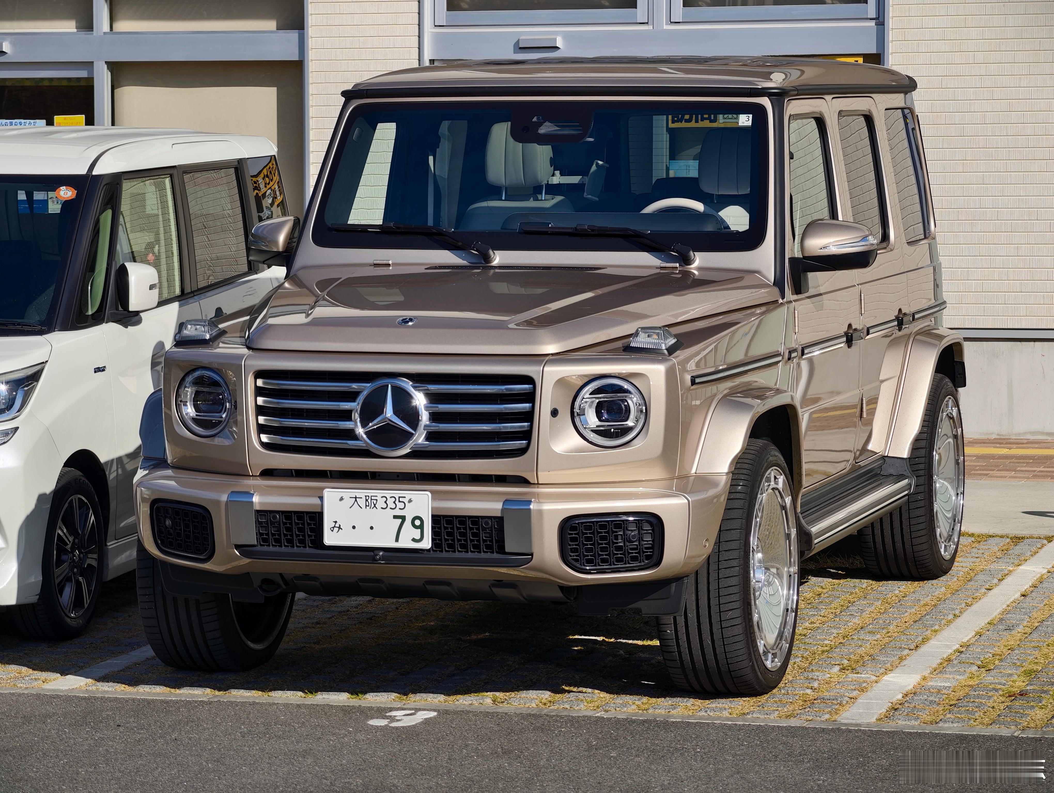 偶遇一辆姿态相当夸张的大G，23寸大饼配295/35R23米其林PS4