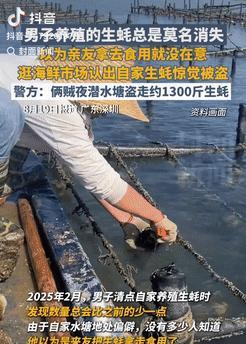 心不是一般的大！广东深圳，一男子养殖的生蚝总是莫名消失，他以为是亲友拿走吃了，就