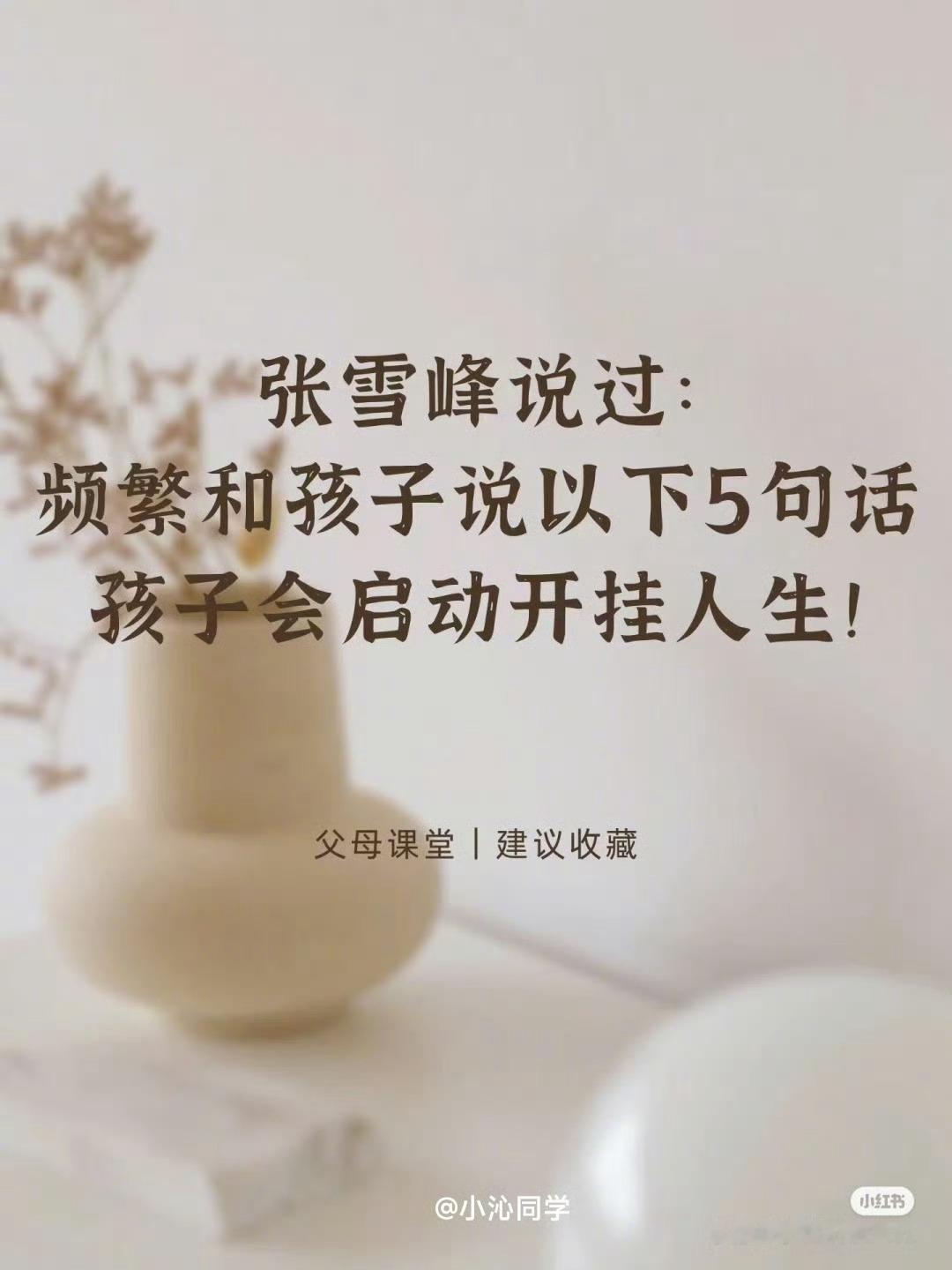 张雪峰说过：频繁和孩子说以下5句话孩子会启动开挂人生！​​​