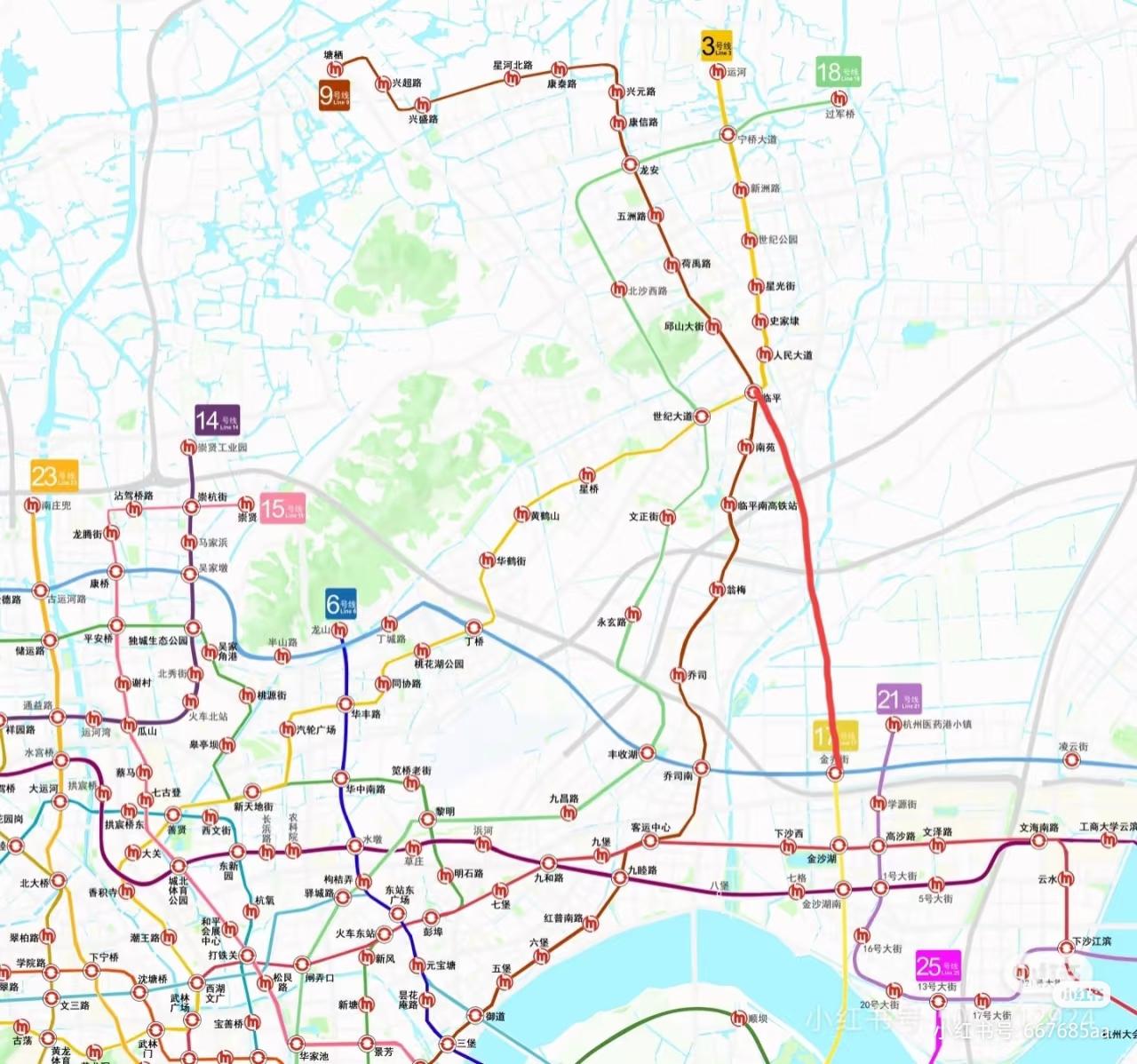 杭州地铁：20号线的规划太超前，太理想了。别的地方不太清楚，但是从丁诚路到康桥。
