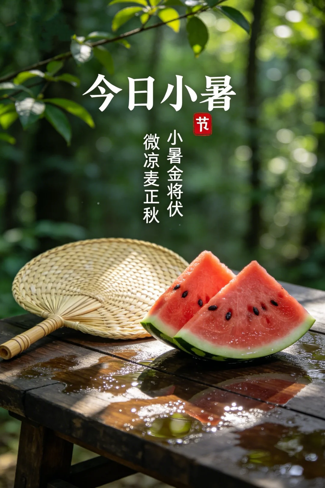今日小暑节气祝福图片海报壁纸