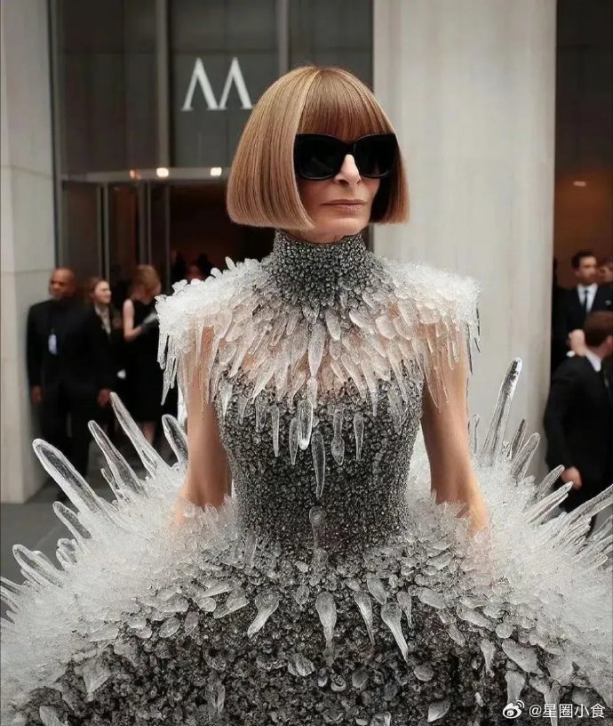 好漂亮！好震撼的一条冰雪融化裙子，就是看着有点冷啊[捂脸哭][捂脸哭]​​​​